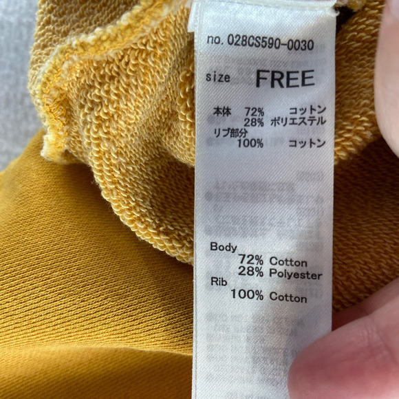 Luxury boho indie core festival gold Moussy Yellow Cropped Sweatshirt Free Size - Picture 7 of 9